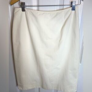 Eccoci Cream Cotton Lined Skirt
